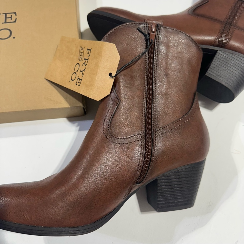 Frye Brown Western Ankle Boots - Picture 3 of 6
